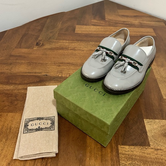 Gucci Other - Gucci Light Gray Loafers with Tassels